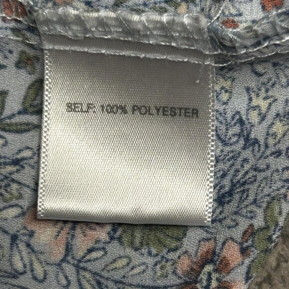 Rose + Olive Blouse Womens 3X Blue Floral Smocked Button Front 3/4 Sleeve Boho - Picture 6 of 13